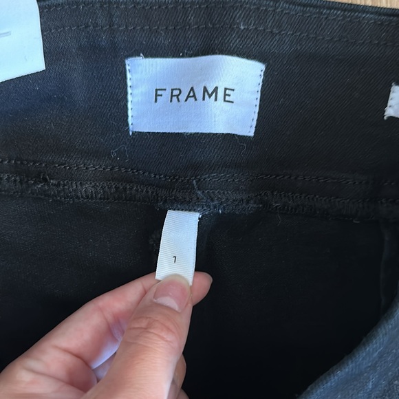 NWT FRAME Denim Black High-Rise Jet Set Flare Jeans Sz 1 - Picture 3 of 6